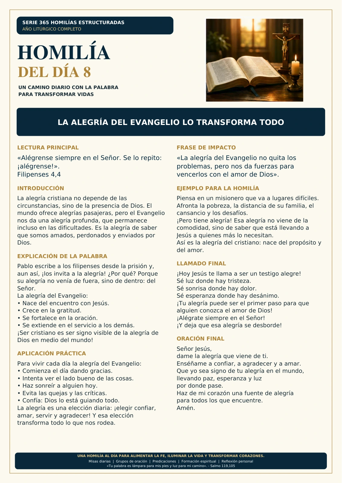 Homilía del día 8